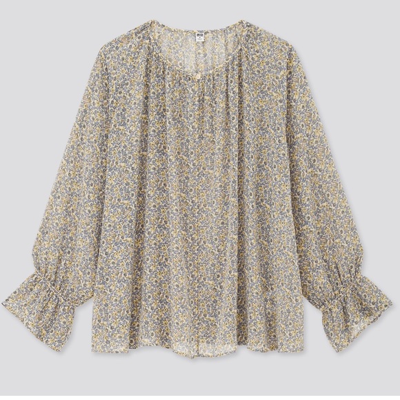 Uniqlo joy of print chiffon blouse - Picture 2 of 4